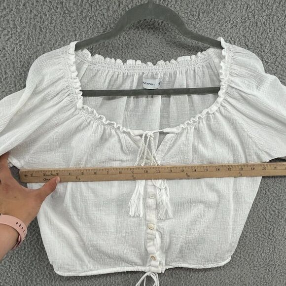 faithfull the brand blouse top tassels boho peasant resort beachy size 4 - Picture 5 of 12